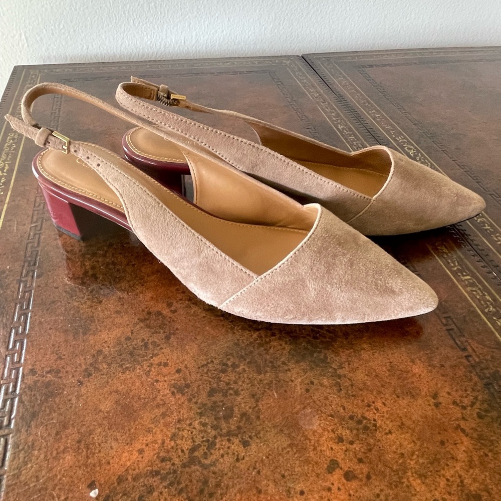 Calvin Klein women suede and patent leather heels, size 7.5 US, 37.5 EU